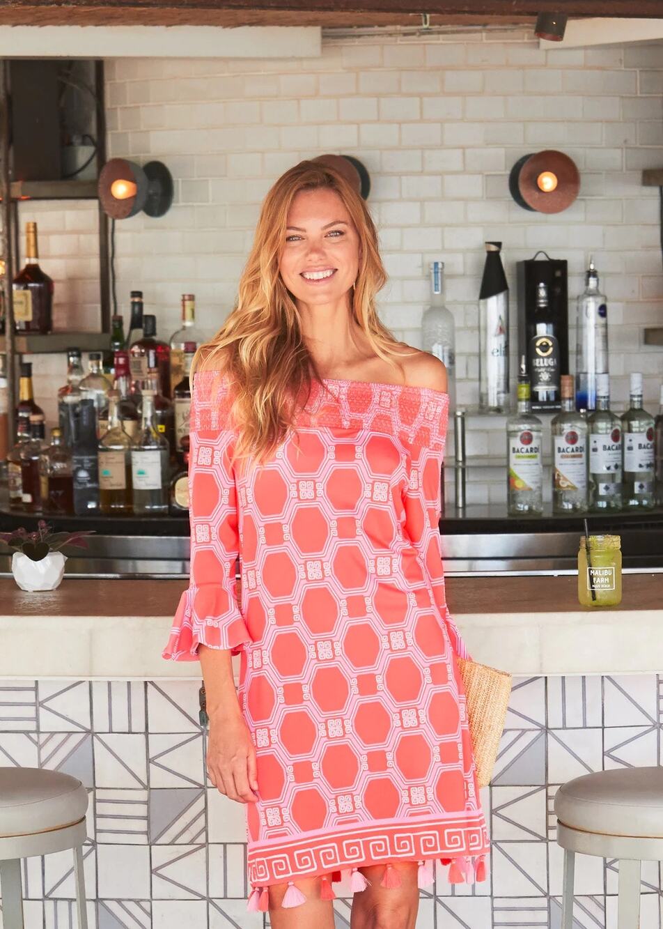 Cabana Life Spring Regatta Off The Shoulder Dress